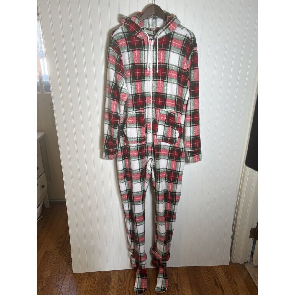 One Piece Footie Pajamas Women’s Size W-2x Hooded Winter Warm Soft